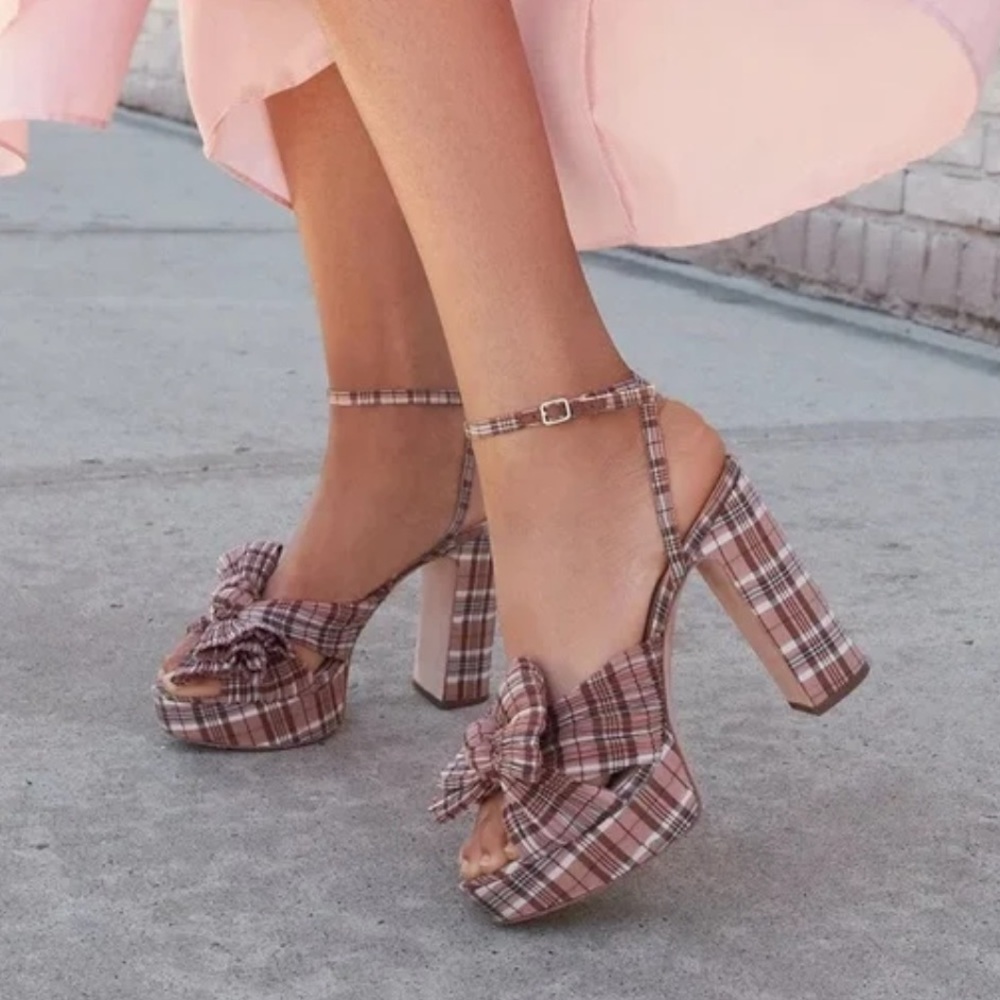 Loeffler Randall Natalia Plaid Platform Bow Heel